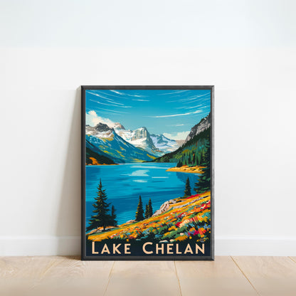 Lake Chelan Vintage Travel Poster - Crystal Lake