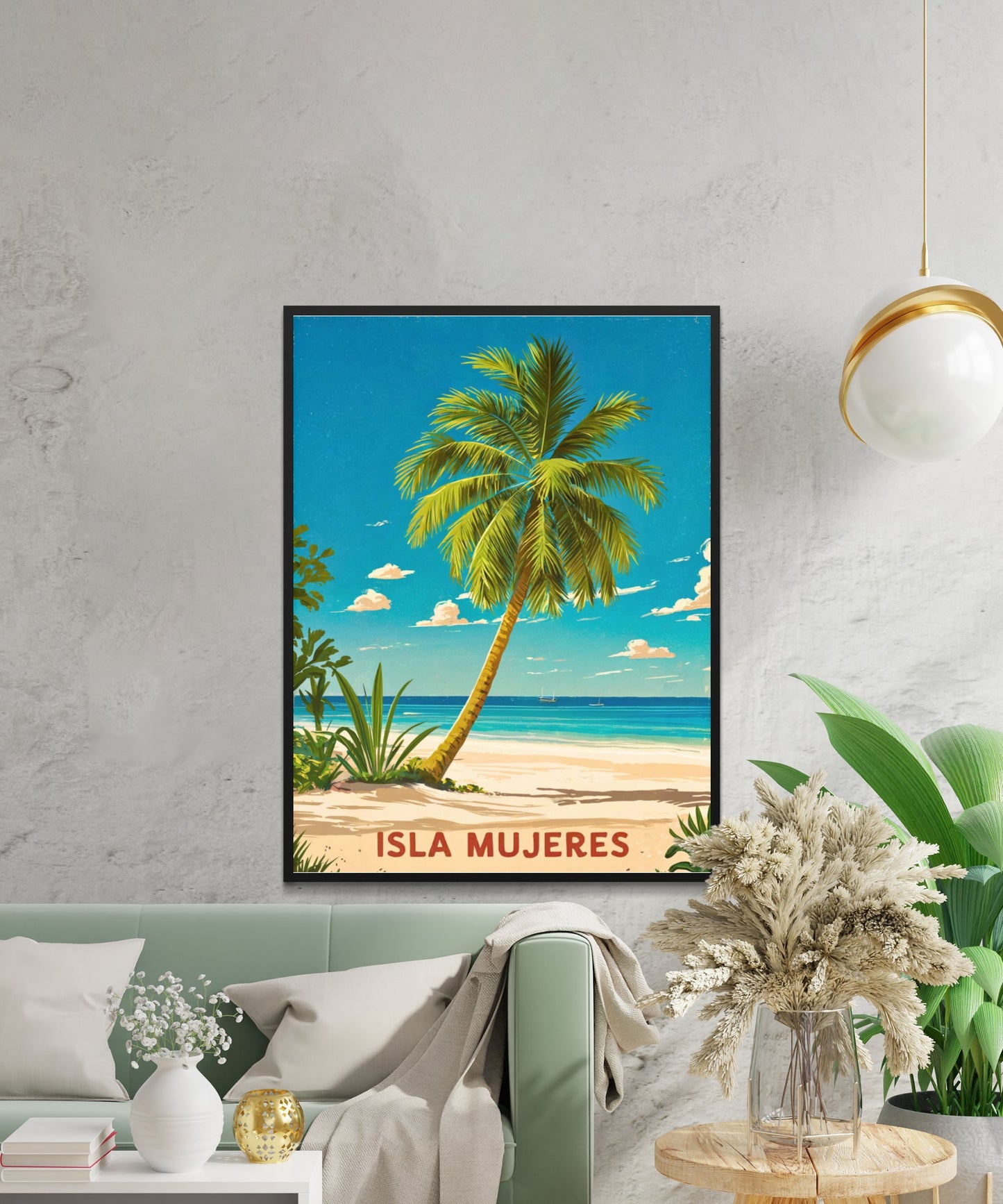 Isla Mujeres Vintage Travel Poster - Caribbean Island