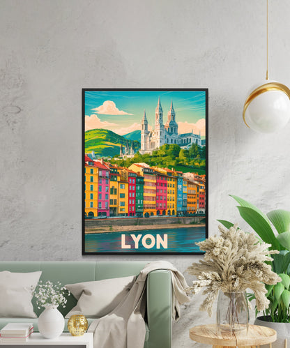 Lyon Vintage Travel Poster