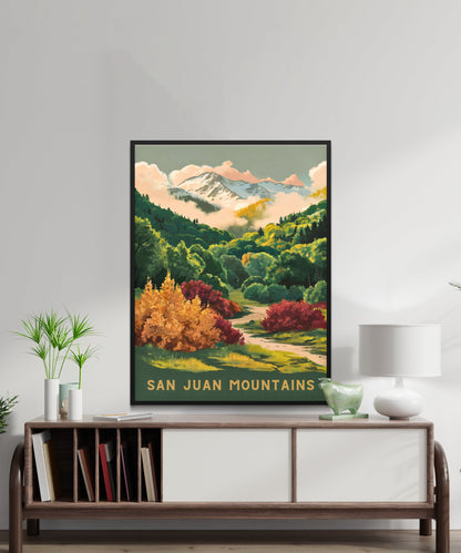 San Juan Mountains Vintage Travel Poster