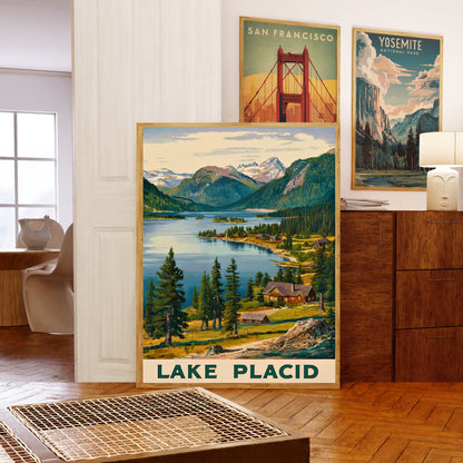 Lake Placid Vintage Travel Poster