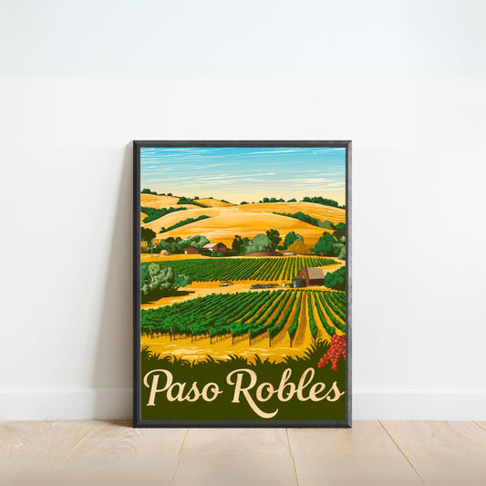 Paso Robles Vintage Travel Poster - Hot Springs