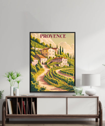 Provence Rocks Vintage Travel Poster - Charm of Southern France