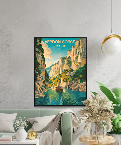 Verdon Gorge Vintage Travel Poster