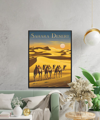 Sahara Desert Vintage Travel Poster