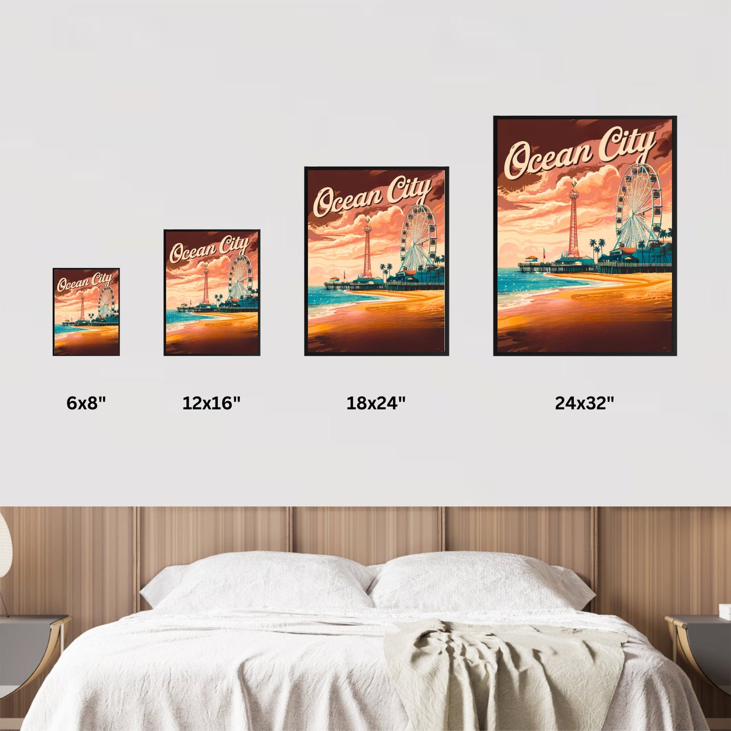 Ocean City Vintage Travel Poster - Soft Sand