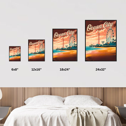 Ocean City Vintage Travel Poster - Soft Sand