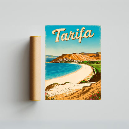 Tarifa Vintage Travel Poster - Peaceful Landscape