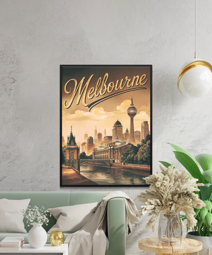 Melbourne Vintage Travel Poster