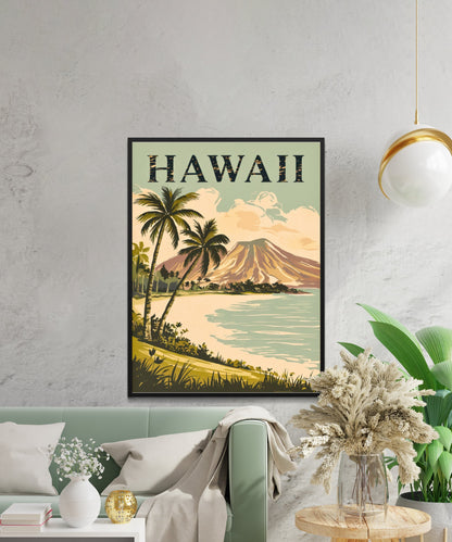 Hawaii Vintage Travel Poster