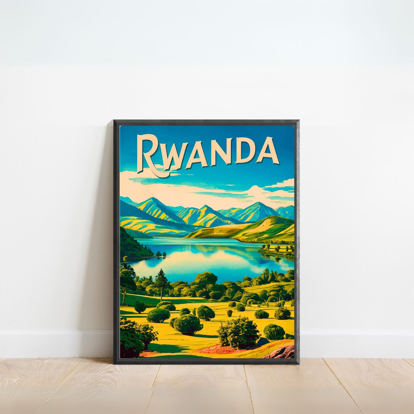 Rwanda Vintage Travel Poster