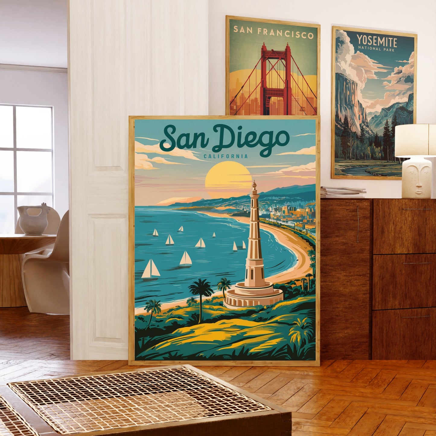 San Diego Vintage Travel Poster  - Timeless Coastal Paradise