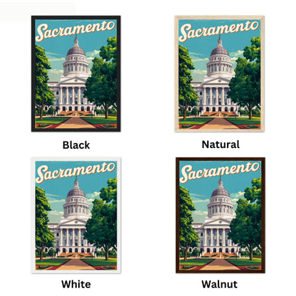 Sacramento Vintage Travel Poster