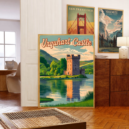 Urquhart Castle Vintage Travel Poster - Rugged Beauty