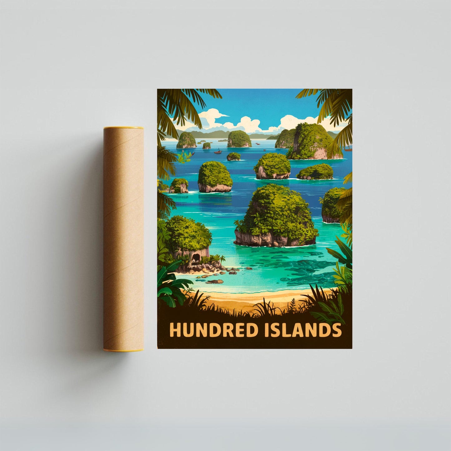 Hundred Islands Vintage Travel Poster - Maritime Views