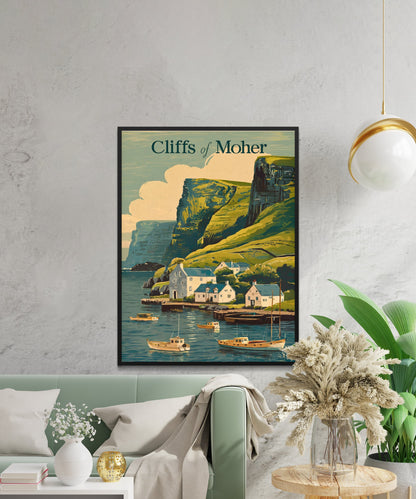 Cliffs of Moher Vintage Travel Poster - Edge of Ireland