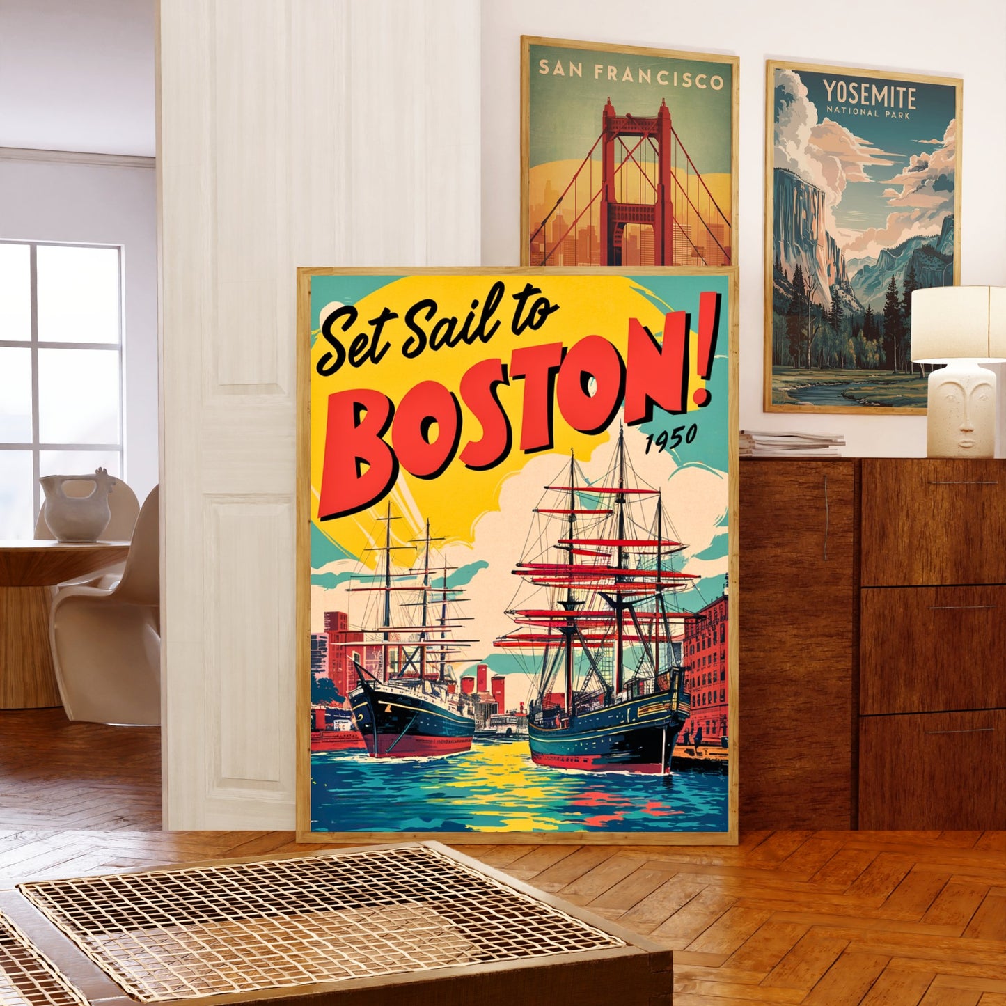 Boston Vintage Travel Poster - Retro Boston Print