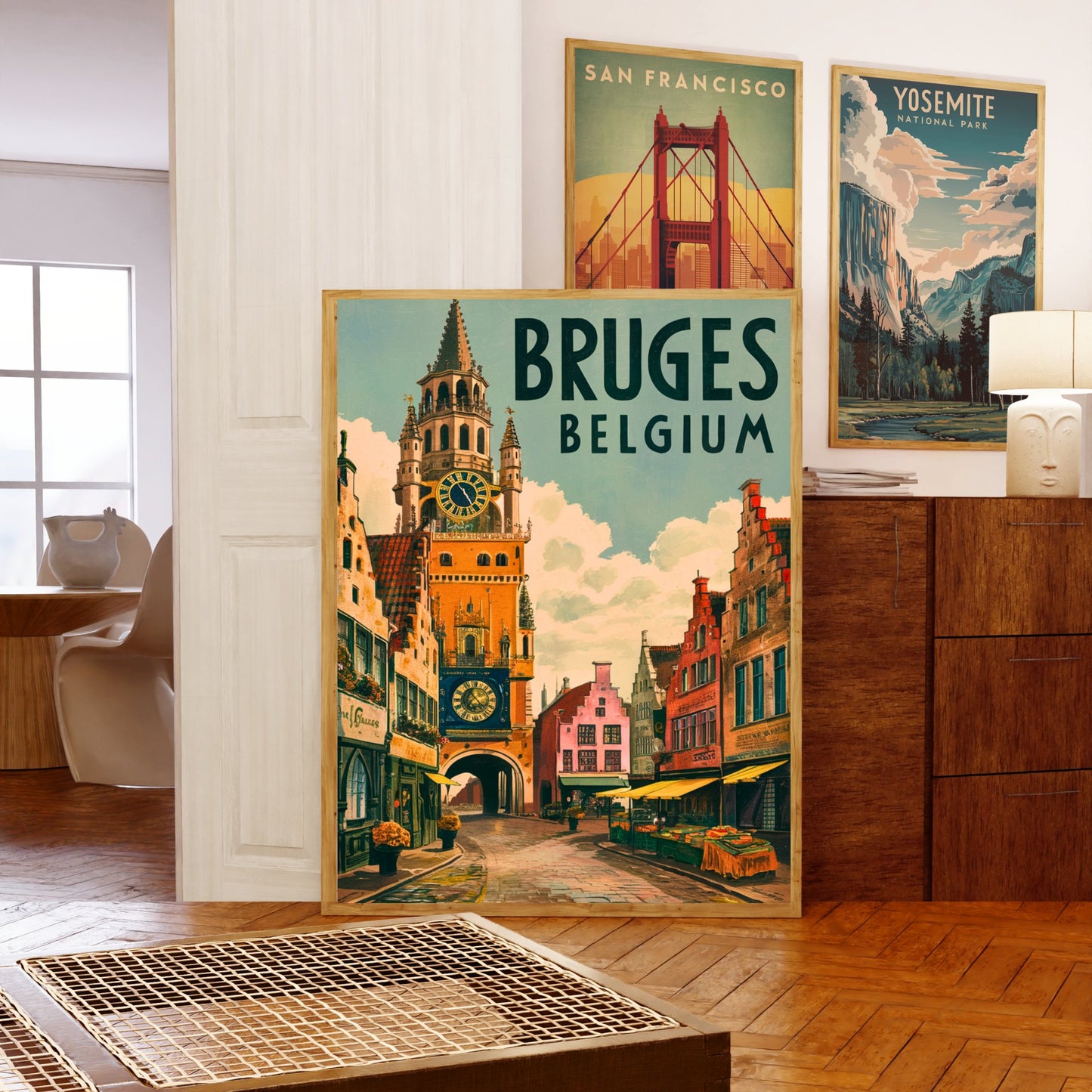 Bruges Vintage Travel Poster