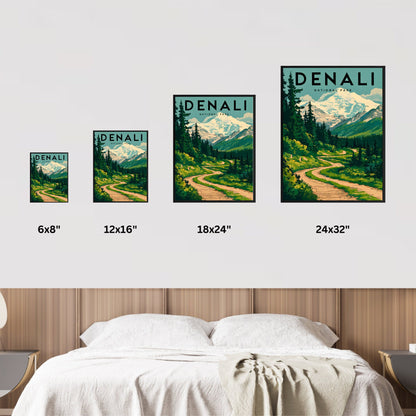 Denali Vintage Travel Poster - Alaskan Wilderness