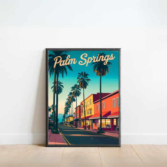 Palm Springs Vintage Travel Poster - Clear Waters