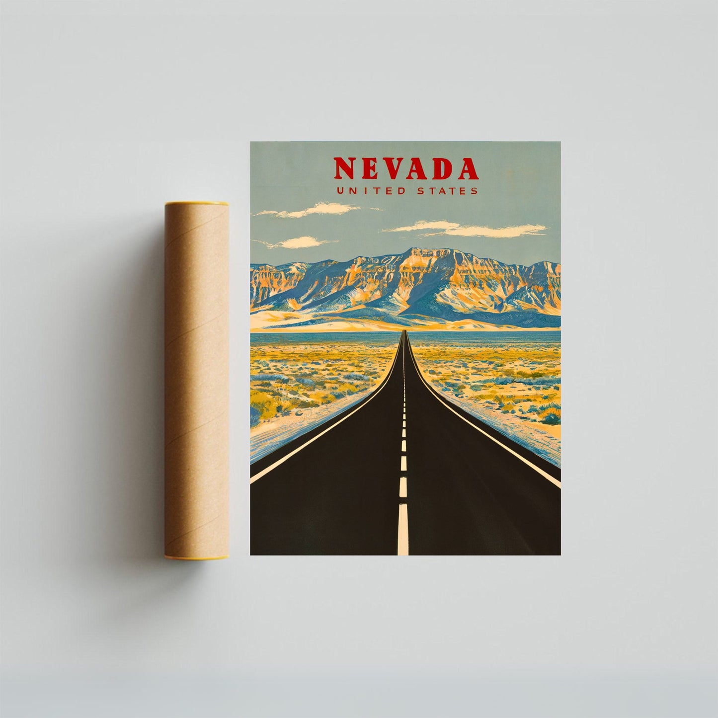 Nevada Vintage Travel Poster - Timeless Desert Adventure