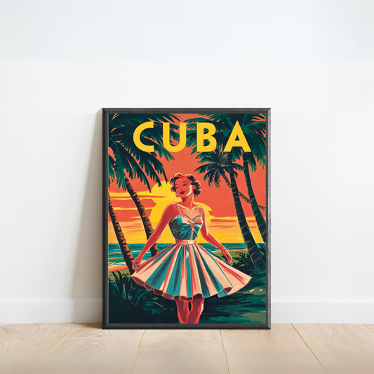 Cuba Vintage Travel Poster