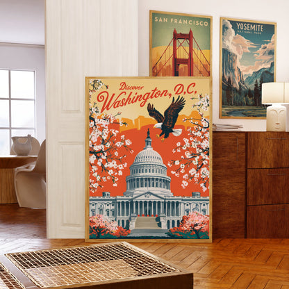 Washington D.C. Vintage Travel Poster - Timeless Capital Splendor