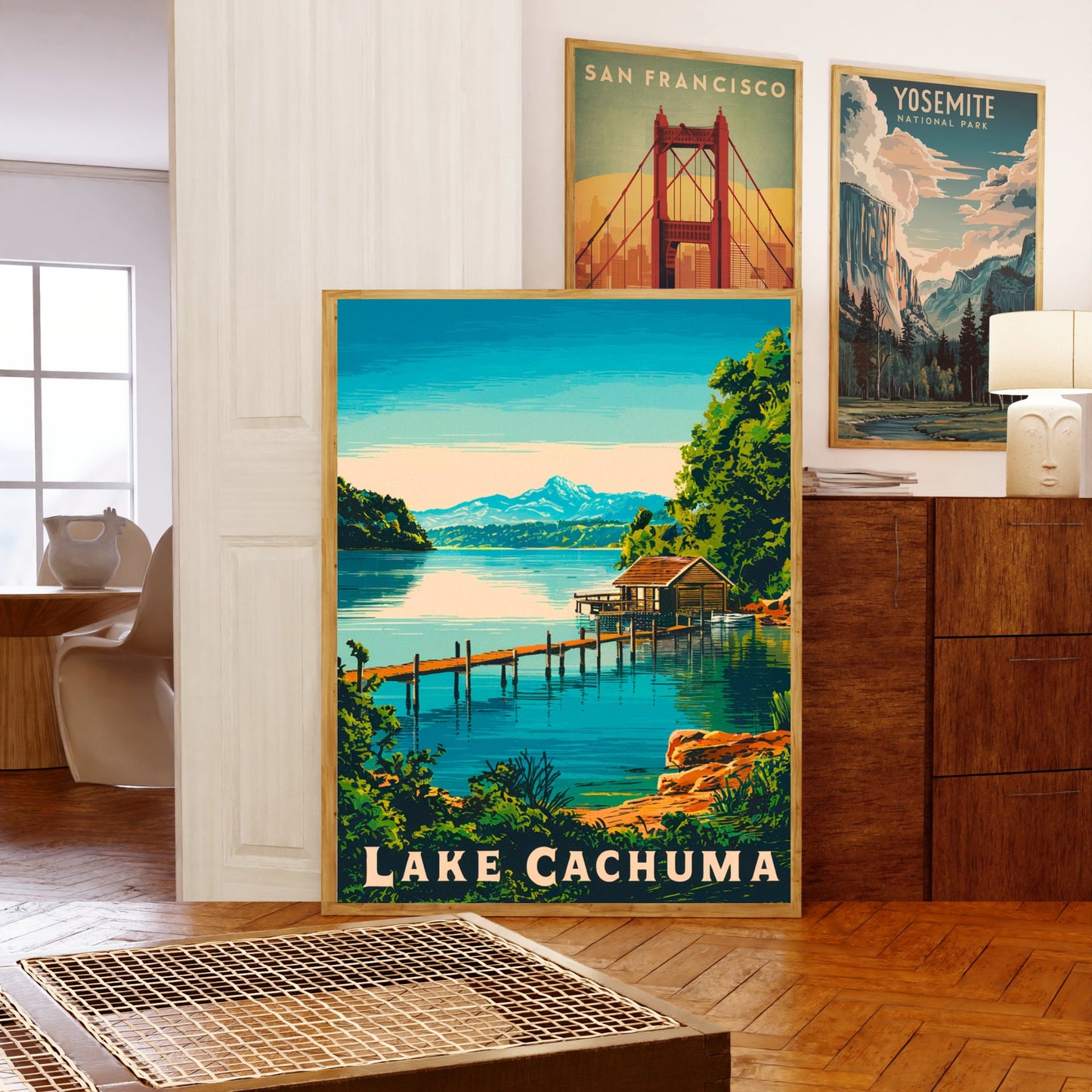 Lake Cachuma Vintage Travel Poster - Boating Haven