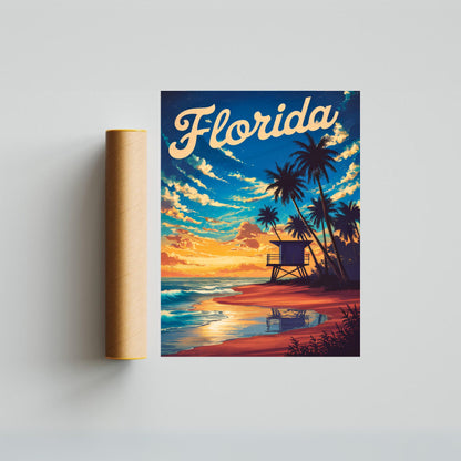 Florida Vintage Travel Poster - Retro Coastal Views