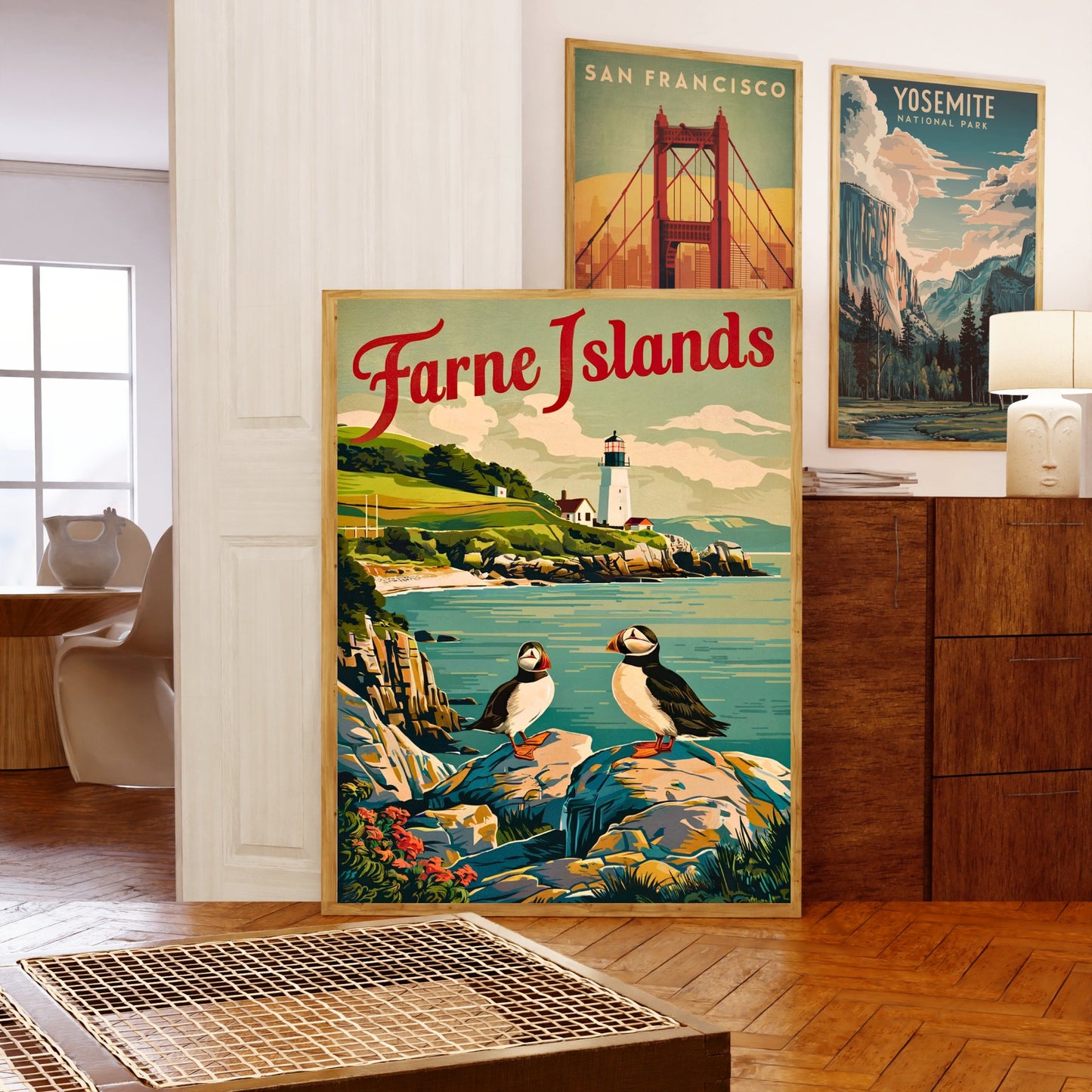 Farne Islands Vintage Travel Poster - Nature's Northumberland Haven