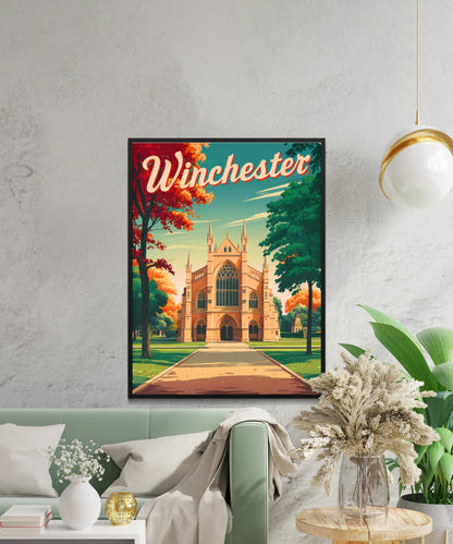 Winchester  Vintage Travel Poster - Riverside Walks