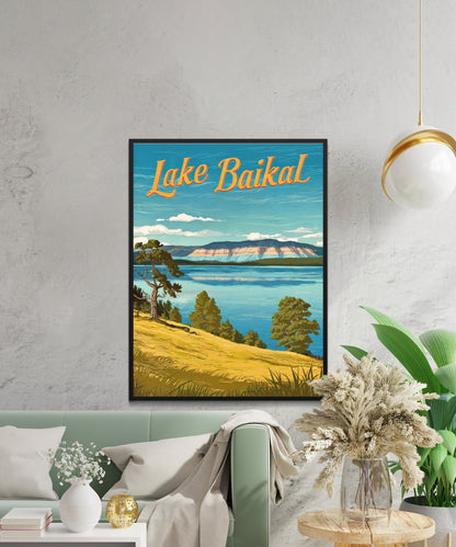 Lake Baikal Vintage Travel Poster  - The Pearl of Siberia