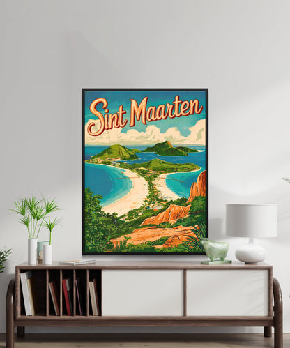 Sint Maarten Vintage Travel Poster