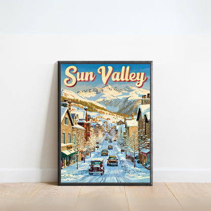 Sun Valley Vintage Travel Poster - Idaho's Premier Ski Destination