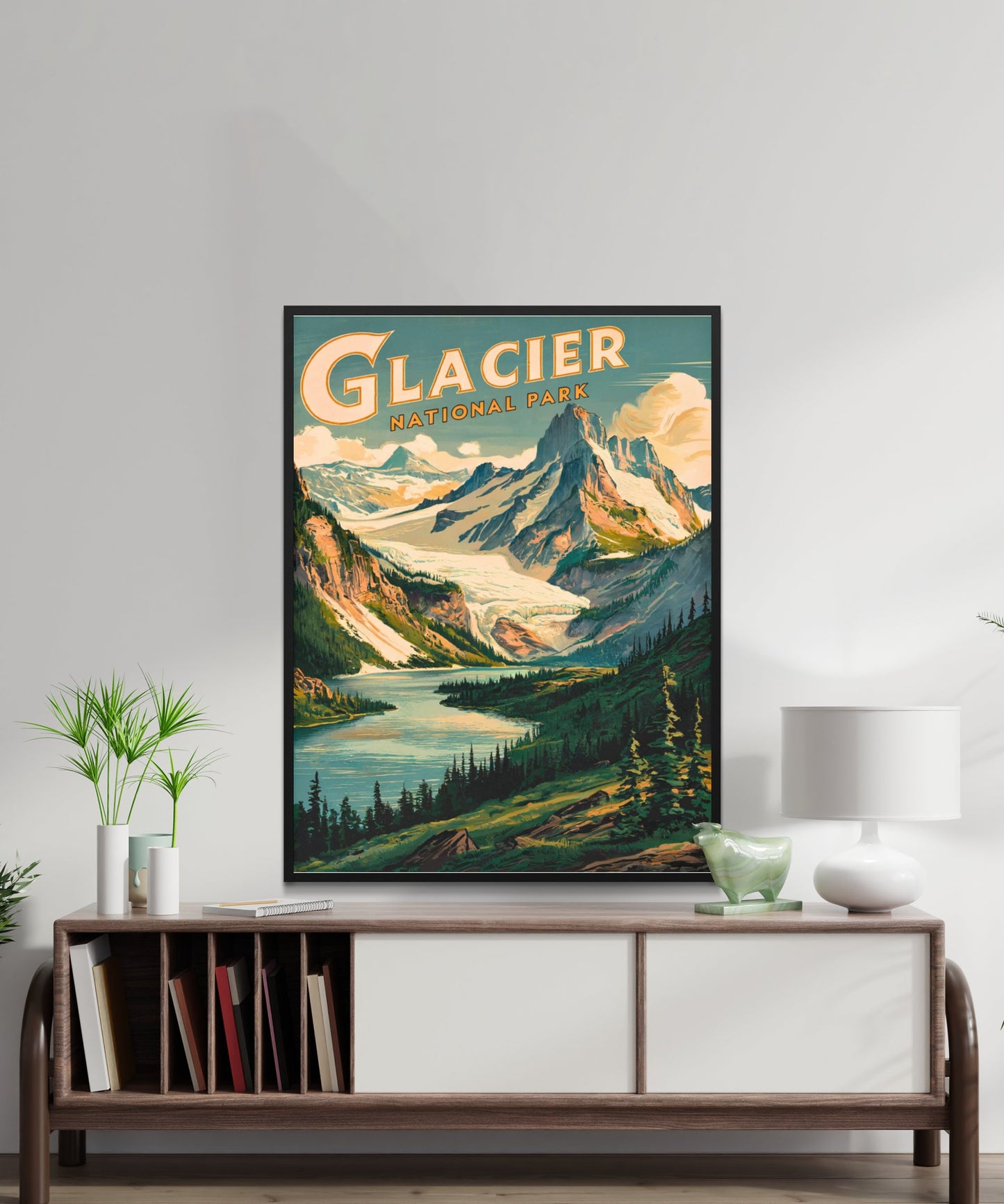 Glacier National Park Vintage Travel Poster - Timeless Mountain Majesty