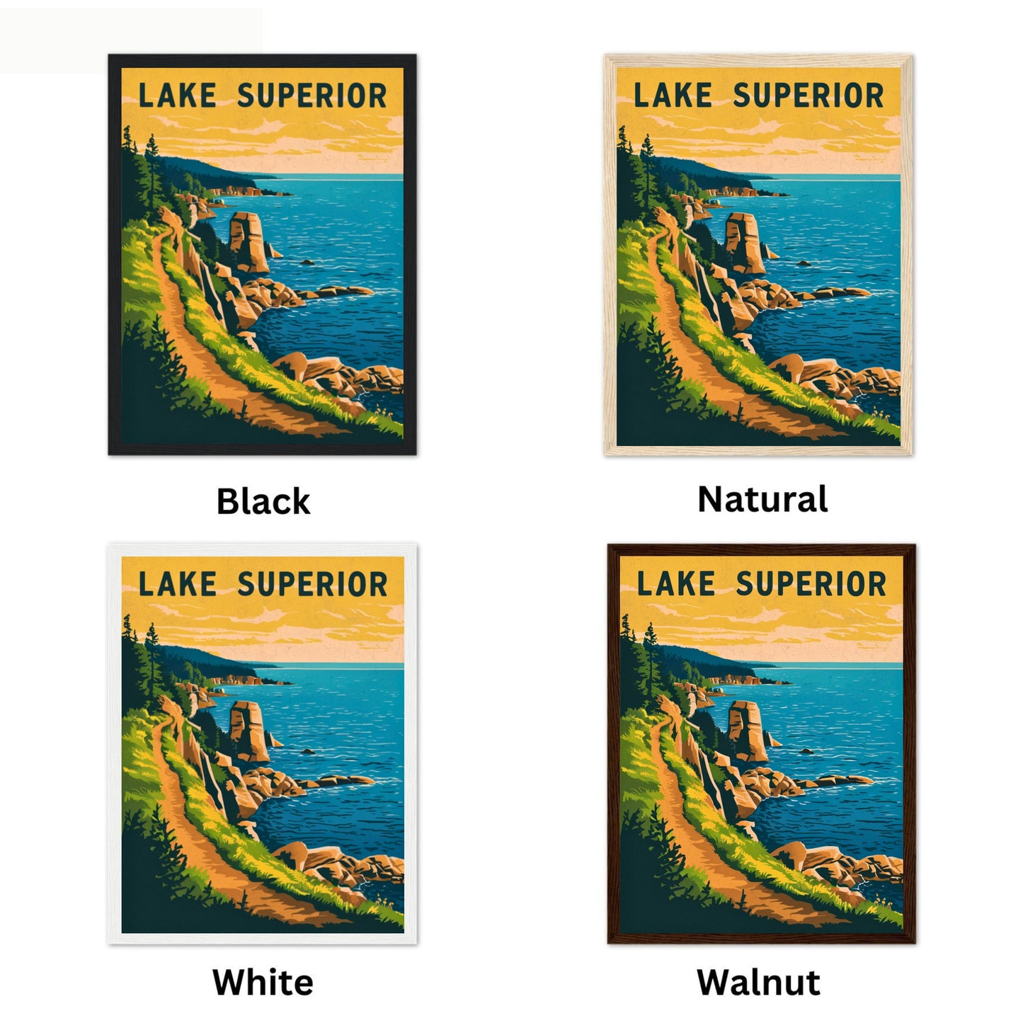 Lake Superior Vintage Travel Poster