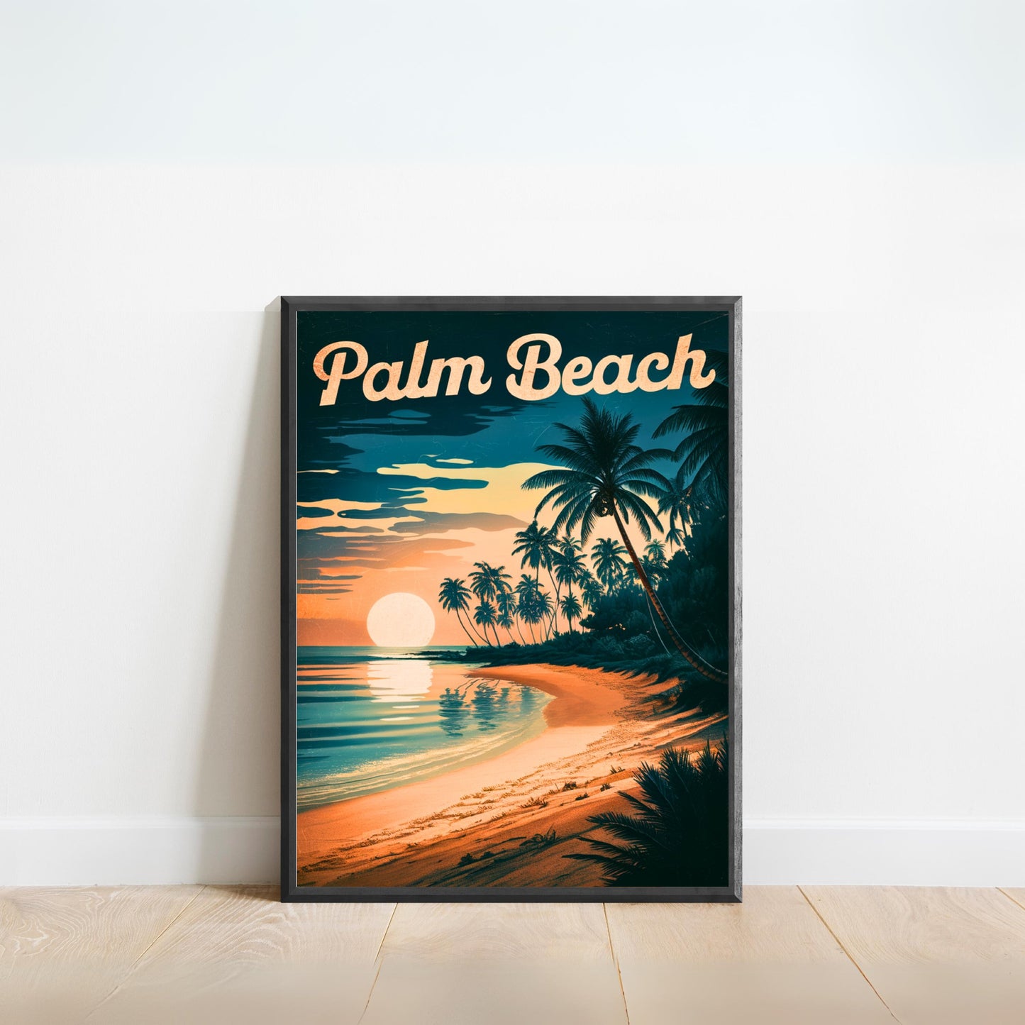 Palm Beach Vintage Travel Poster - Tropical Oasis