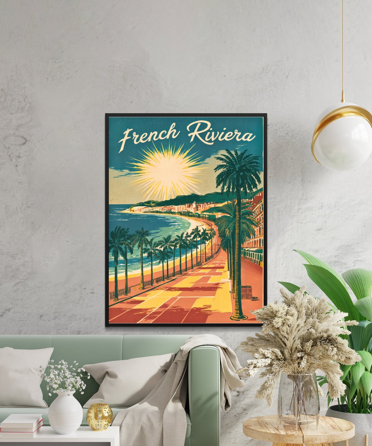 French Riviera Vintage Travel Poster