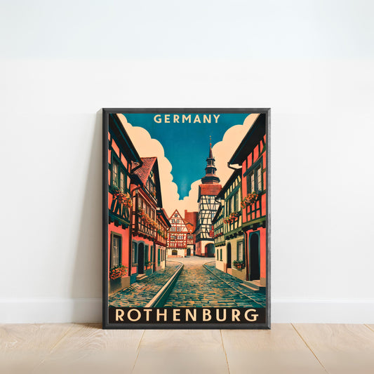 Rothenburg Vintage Travel Poster