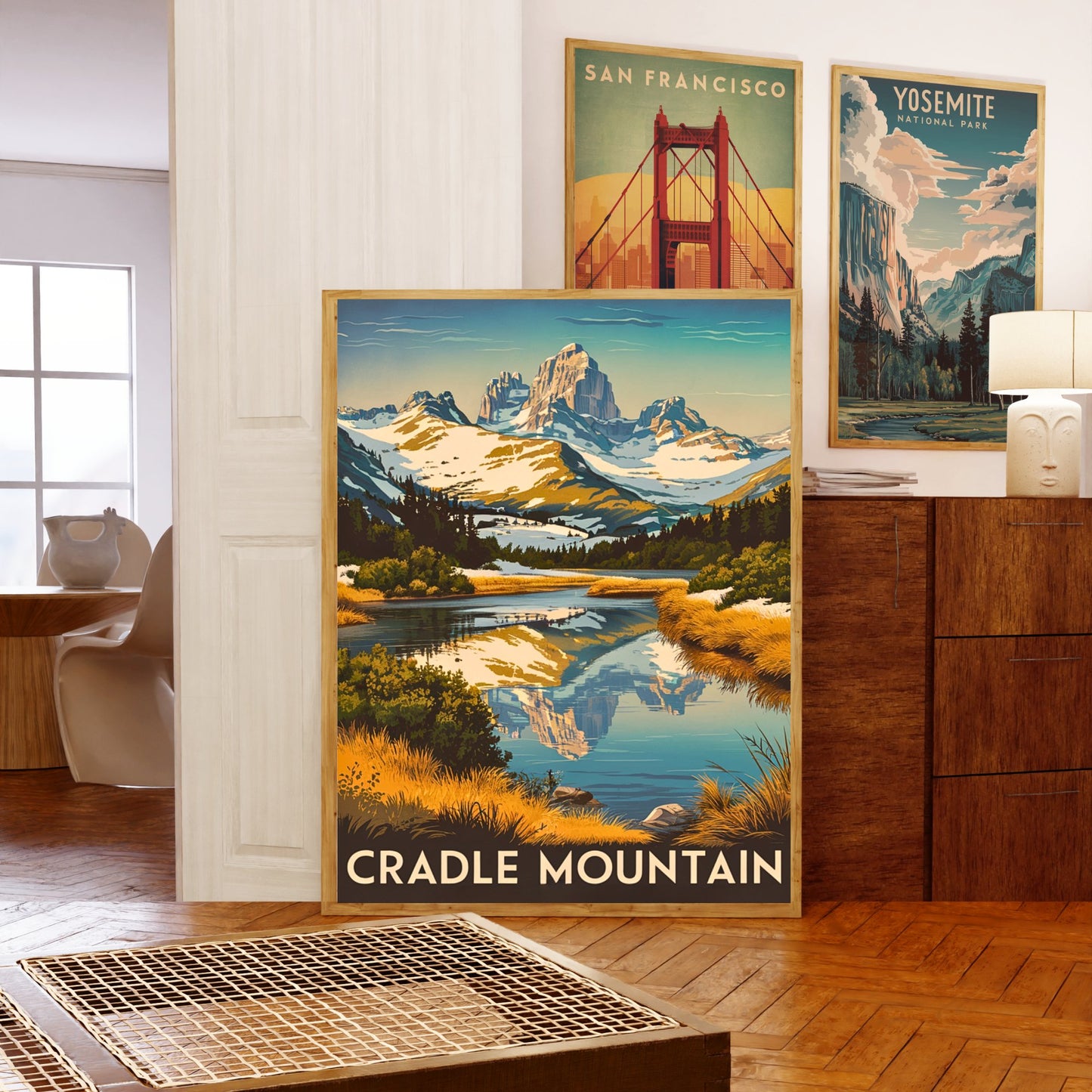 Cradle Mountains Vintage Travel Poster - Peaceful Peaks