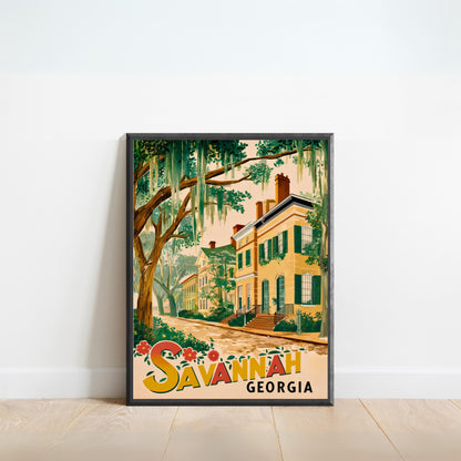 Savannah Vintage Travel Poster