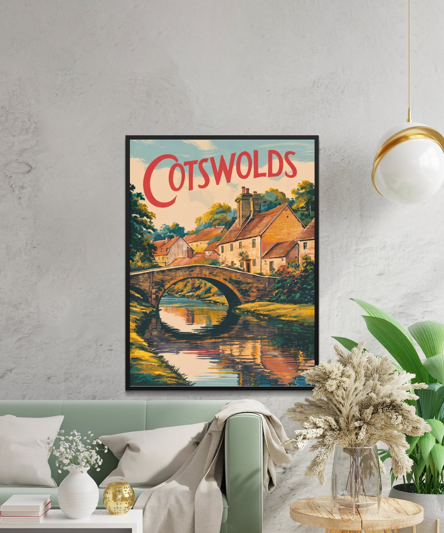 Cotswolds Vintage Travel Poster -Timeless English Countryside