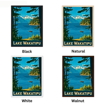 Lake Wakatipu Vintage Travel Poster - New Zealand Lake