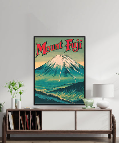 Mount Fuji Vintage Travel Poster