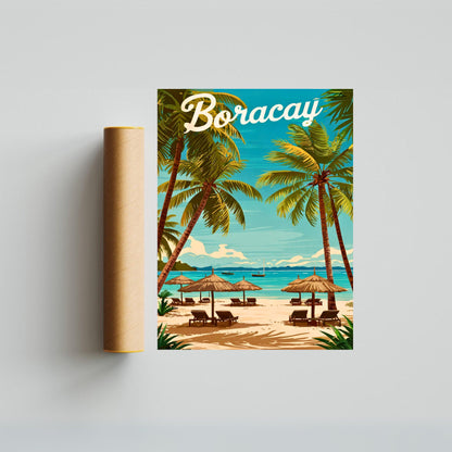 Boracay Vintage Travel Poster