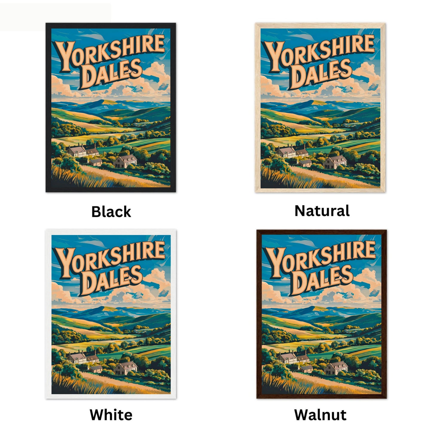 Yorkshire Vintage Travel Poster  - England Landscape