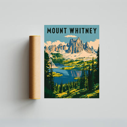 Mount Whitney Vintage Travel Poster