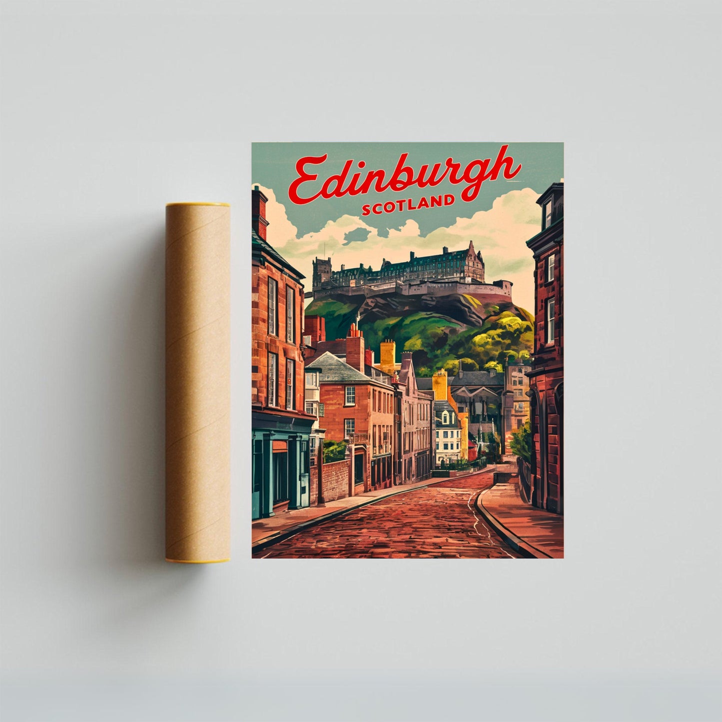 Edinburgh Vintage Travel Poster - Timeless Scottish Splendor