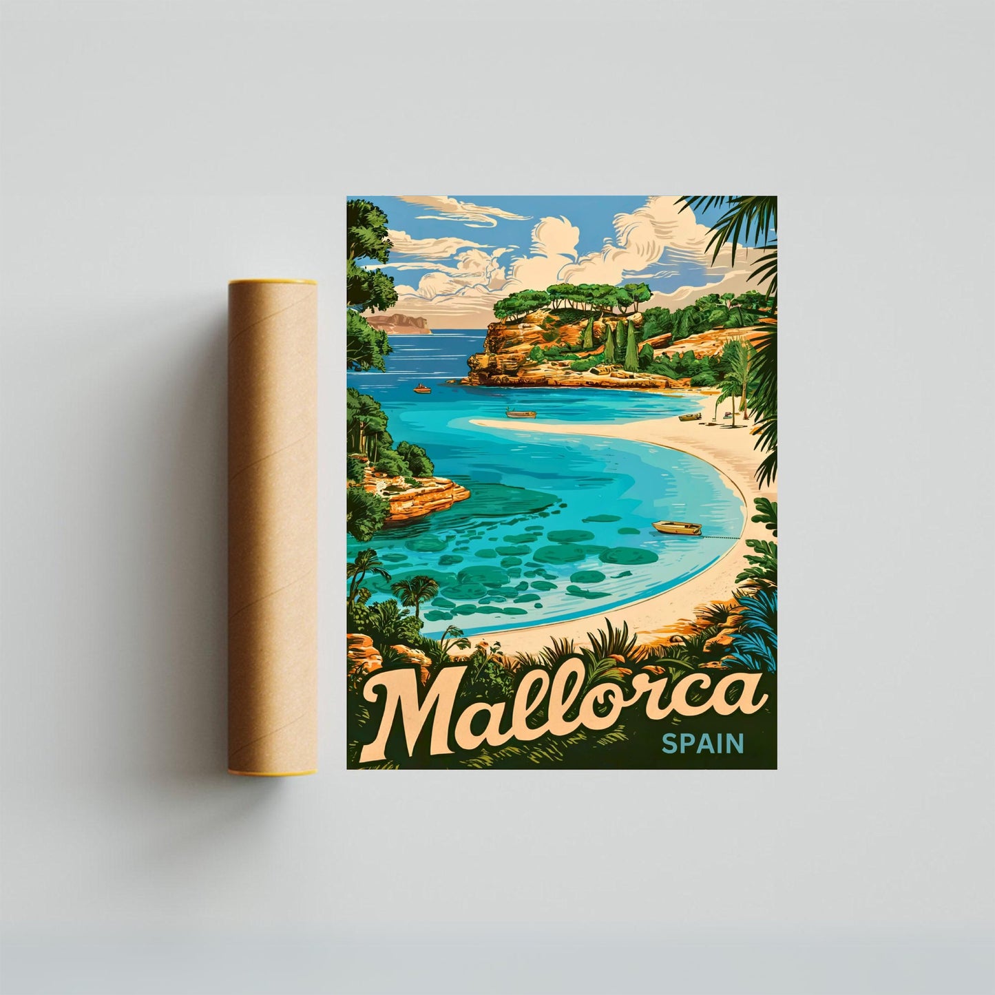 Mallorca Vintage Travel Poster - The Jewel of the Balearics