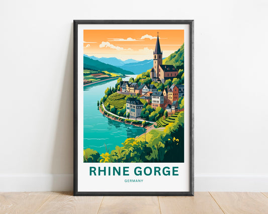 Rhine Gorge Travel Poster